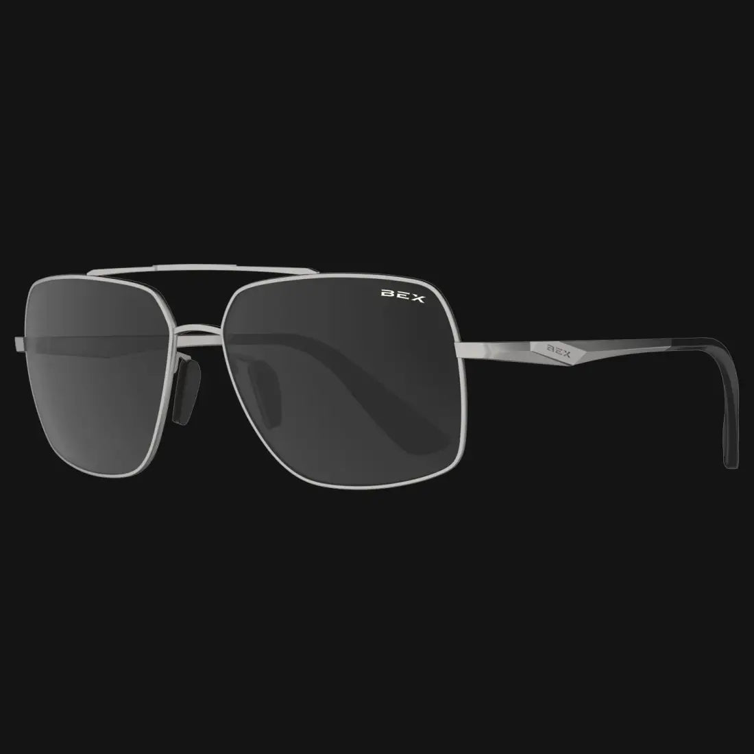 BEX Wing Sunglasses Matte Silver/Gray Sunglasses