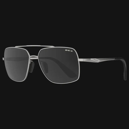 BEX Wing Sunglasses Matte Silver/Gray Sunglasses