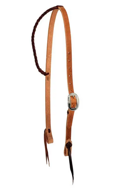 Cowboy Tack Braided Slip Ear Headstall - Burgundy