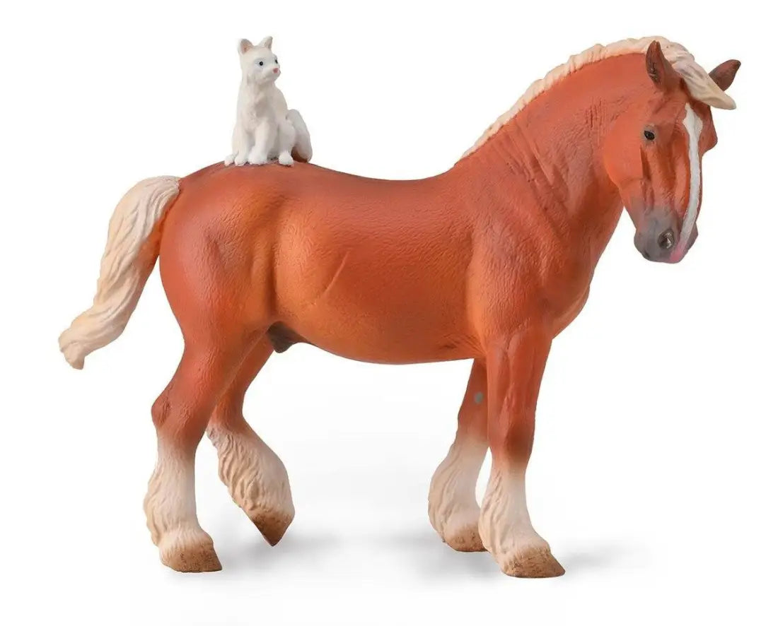 Breyer CollectA ’Draft Horse with Cat’ Breyer Toys