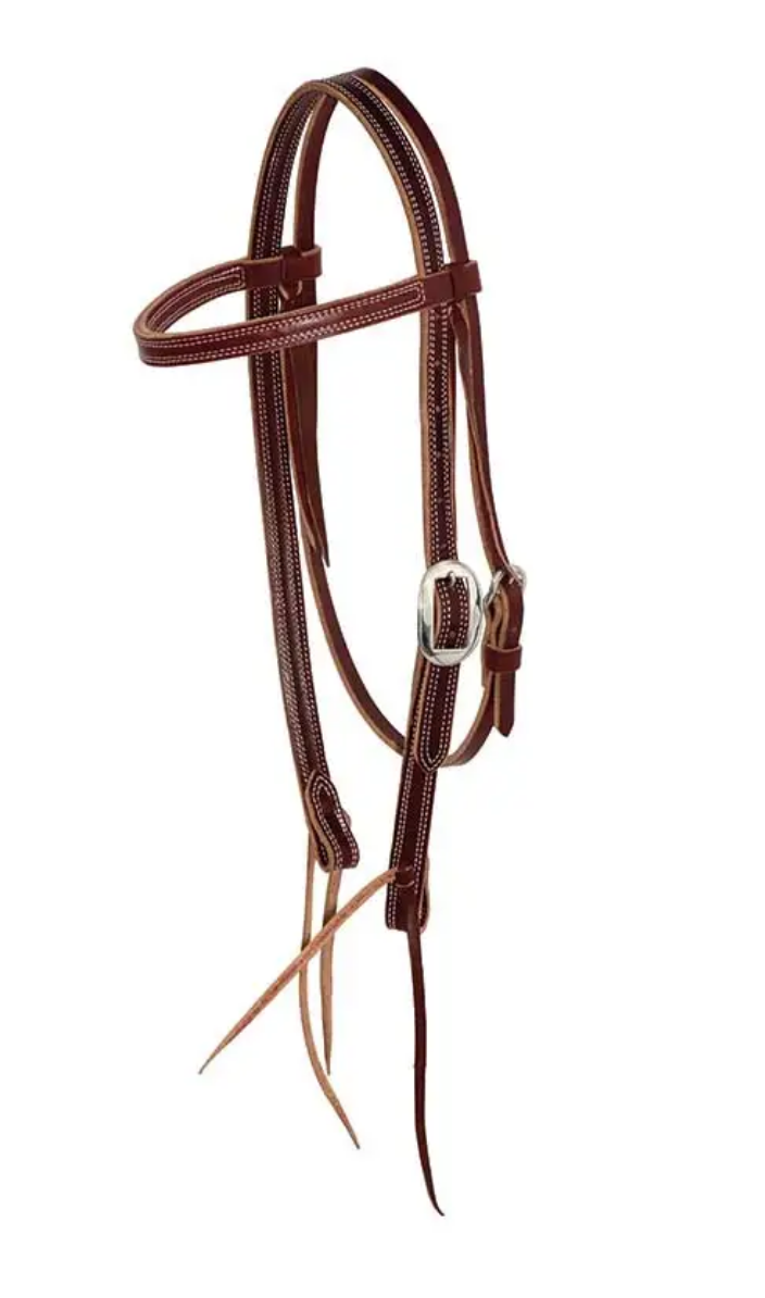 Cowboy Tack Browband Headstall - Burgundy