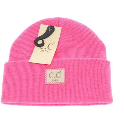 C.C Beanie BABY Classic Oversized Logo Beanie Candy Pink Winter Hats