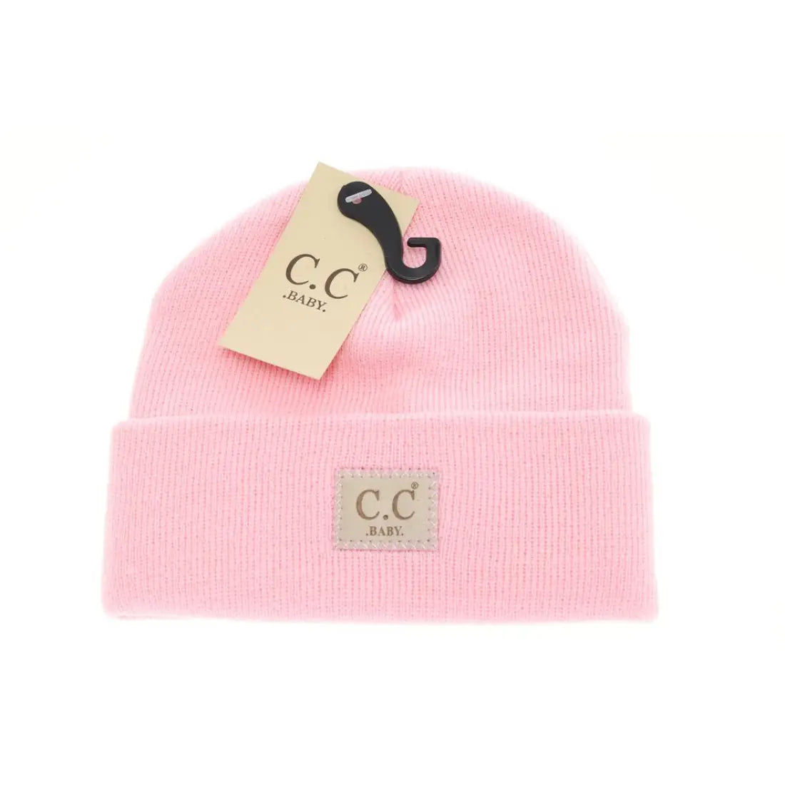C.C Beanie BABY Classic Oversized Logo Beanie Pale Pink Winter Hats