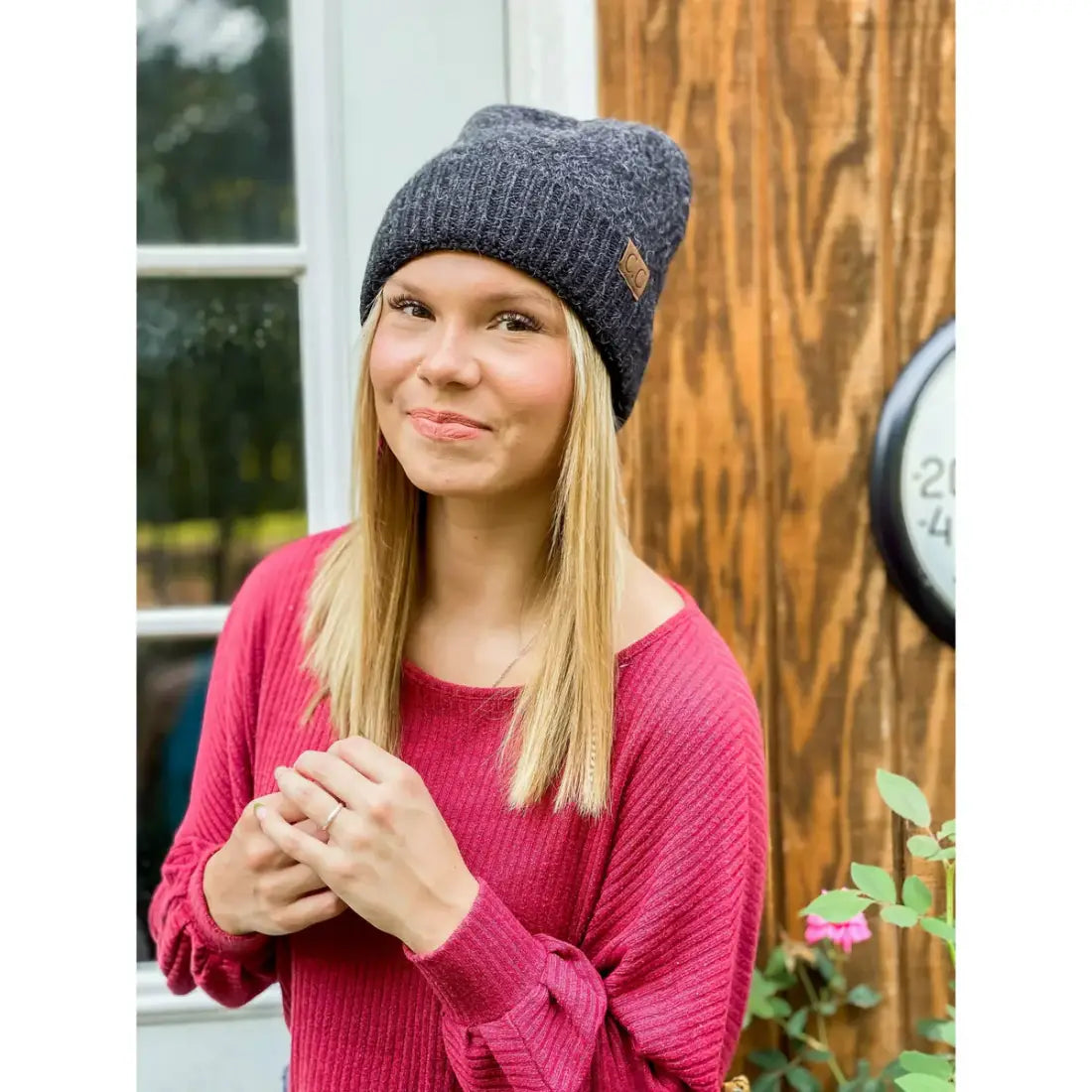 C.C Beanie Chevron Knit Cuff Beanie Winter Hats