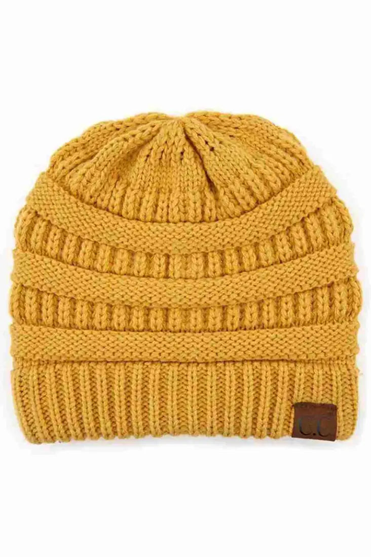 C.C Beanie Classic Fuzzy Lined Beanie Honey Mustard Winter Hats