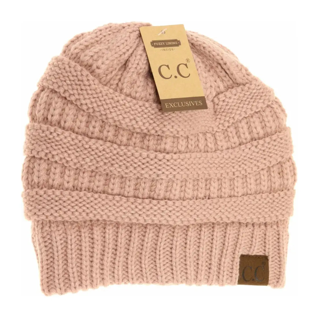 C.C Beanie Classic Fuzzy Lined Beanie Rose Winter Hats