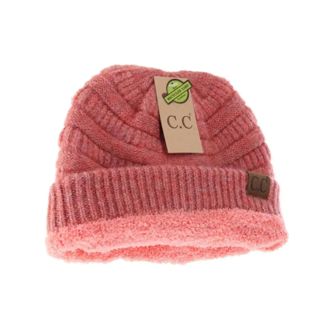 C.C Beanie Fuzzy Lined Soft Yarn Beanie Winter Hats