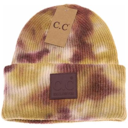 C.C Beanie Tie Dye Rubber Patch Beanie Antique Moss/Wild Ginger Winter Hats