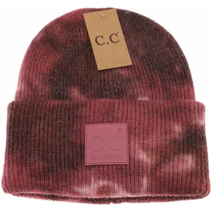 C.C Beanie Tie Dye Rubber Patch Beanie Brown/ Wild Ginger Winter Hats