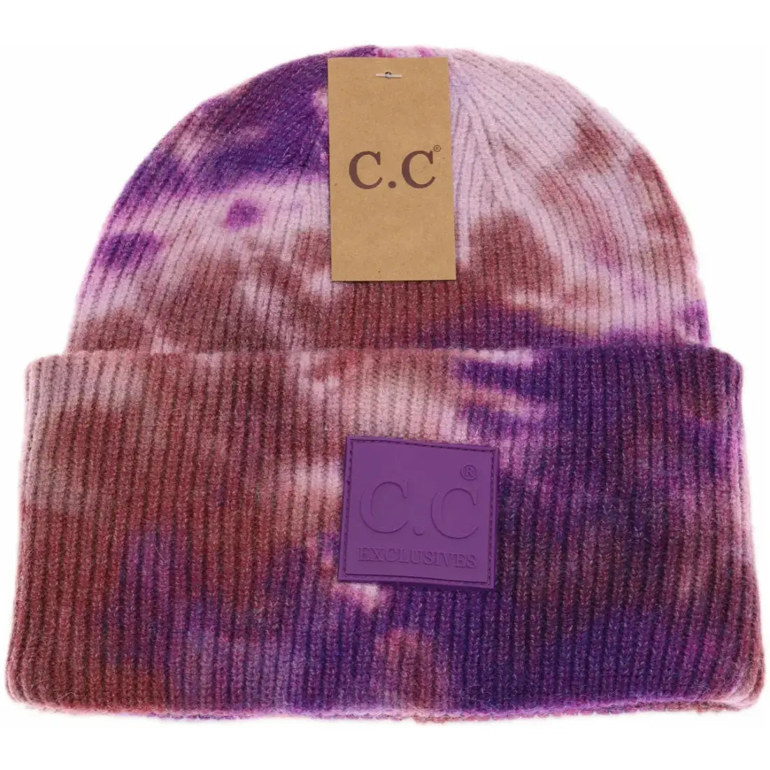 C.C Beanie Tie Dye Rubber Patch Beanie Iris/ Wild Ginger Winter Hats