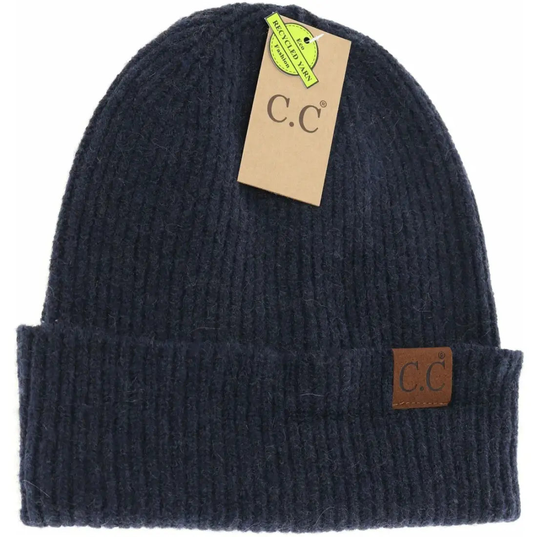 C.C Beanie Unisex Soft Ribbed Cuff Beanie Navy Winter Hats