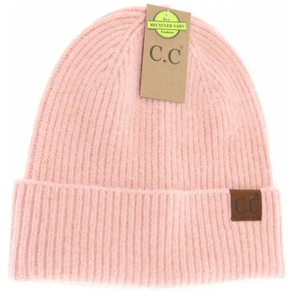 C.C Beanie Unisex Soft Ribbed Cuff Beanie Rose Tan Winter Hats