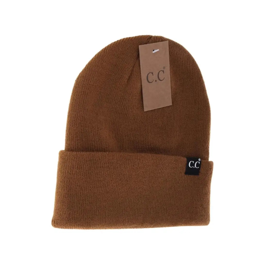 C.C Beanie Unisex Wide Cuff Beanie Chocolate Brown Winter Hats