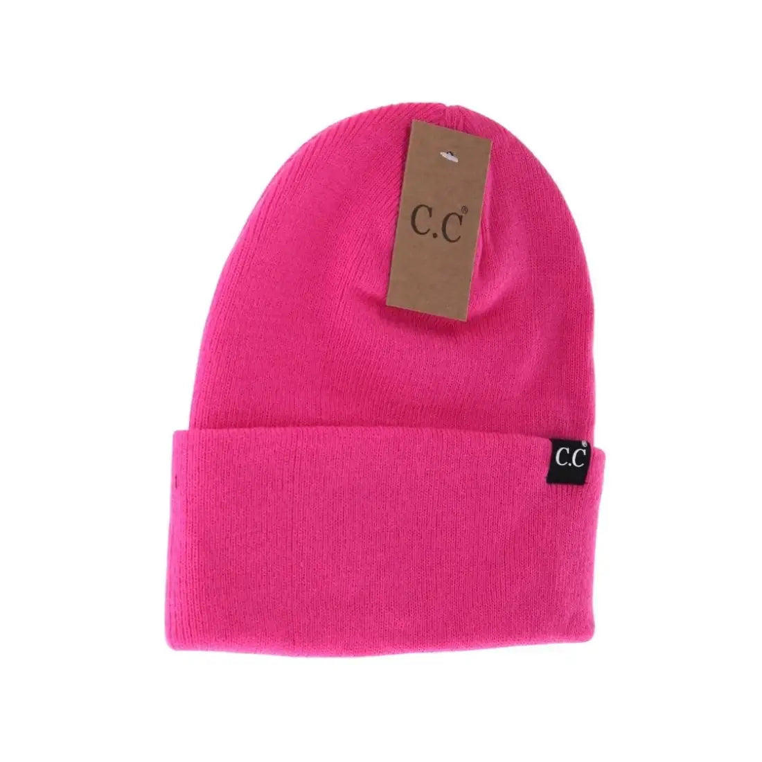C.C Beanie Unisex Wide Cuff Beanie Fuchsia Winter Hats