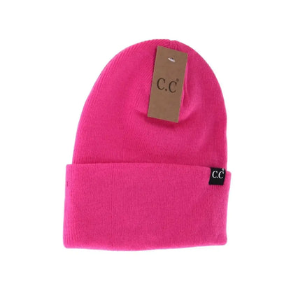 C.C Beanie Unisex Wide Cuff Beanie Fuchsia Winter Hats