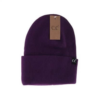 C.C Beanie Unisex Wide Cuff Beanie Plum Winter Hats