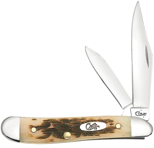 Case Amber Bone Peach Seed Jig Peanut Knife