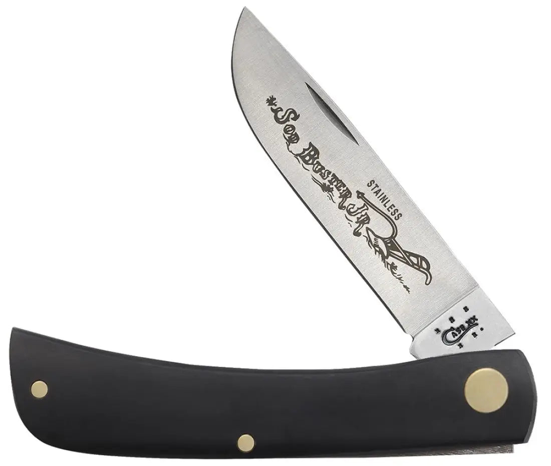Case Black Synthetic Smooth Sod Buster Jr. Knife Knife