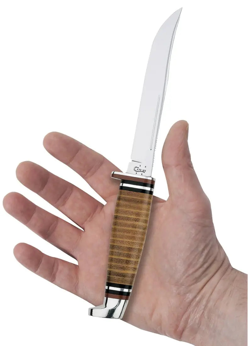 Case Leather 5’’ Utility Hunter Knife with Leather Sheath Knife