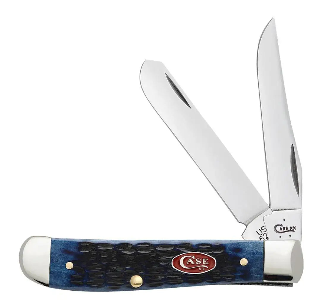 Case Navy Blue Bone Rogers Jig Mini Trapper Knife