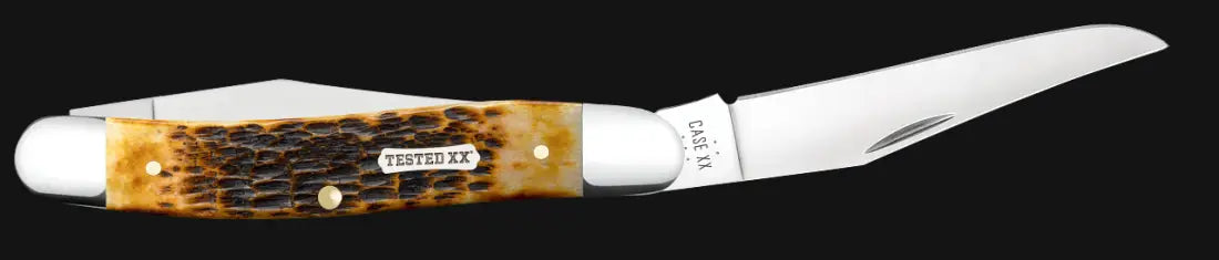 Case Rogers Jig Burnt Amber Bone Muskrat Knife Knife