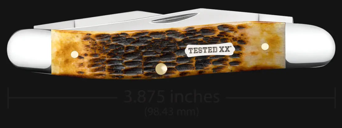 Case Rogers Jig Burnt Amber Bone Muskrat Knife Knife