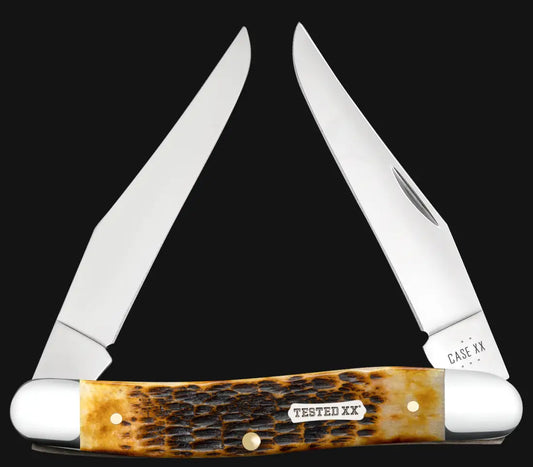 Case Rogers Jig Burnt Amber Bone Muskrat Knife Knife