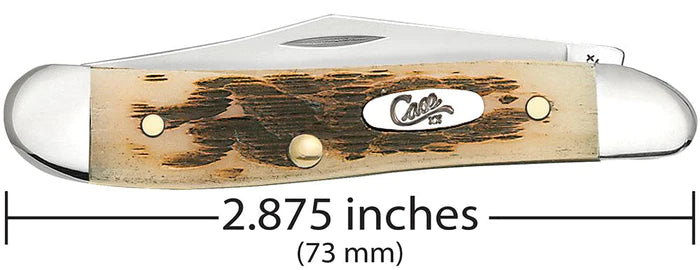 Case Amber Bone Peach Seed Jig Peanut Knife