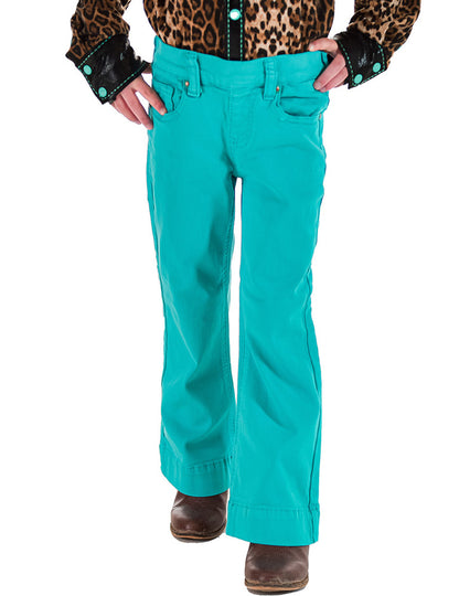 Cowgirl Tuff Girl's Pull-On Turquoise Trouser Jean