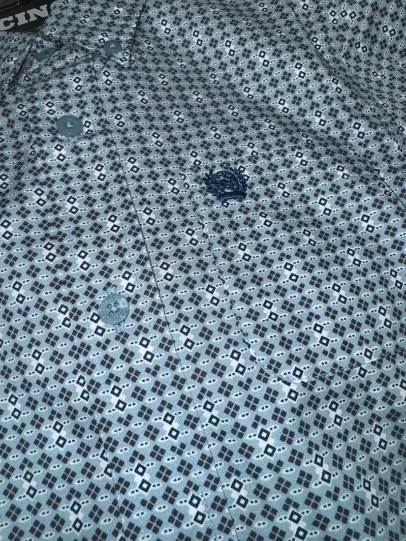 Cinch Boy’s Blue Diamond Dot Western Shirt XSmall Boy’s Western