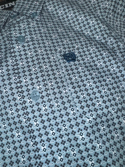 Cinch Boy’s Blue Diamond Dot Western Shirt XSmall Boy’s Western