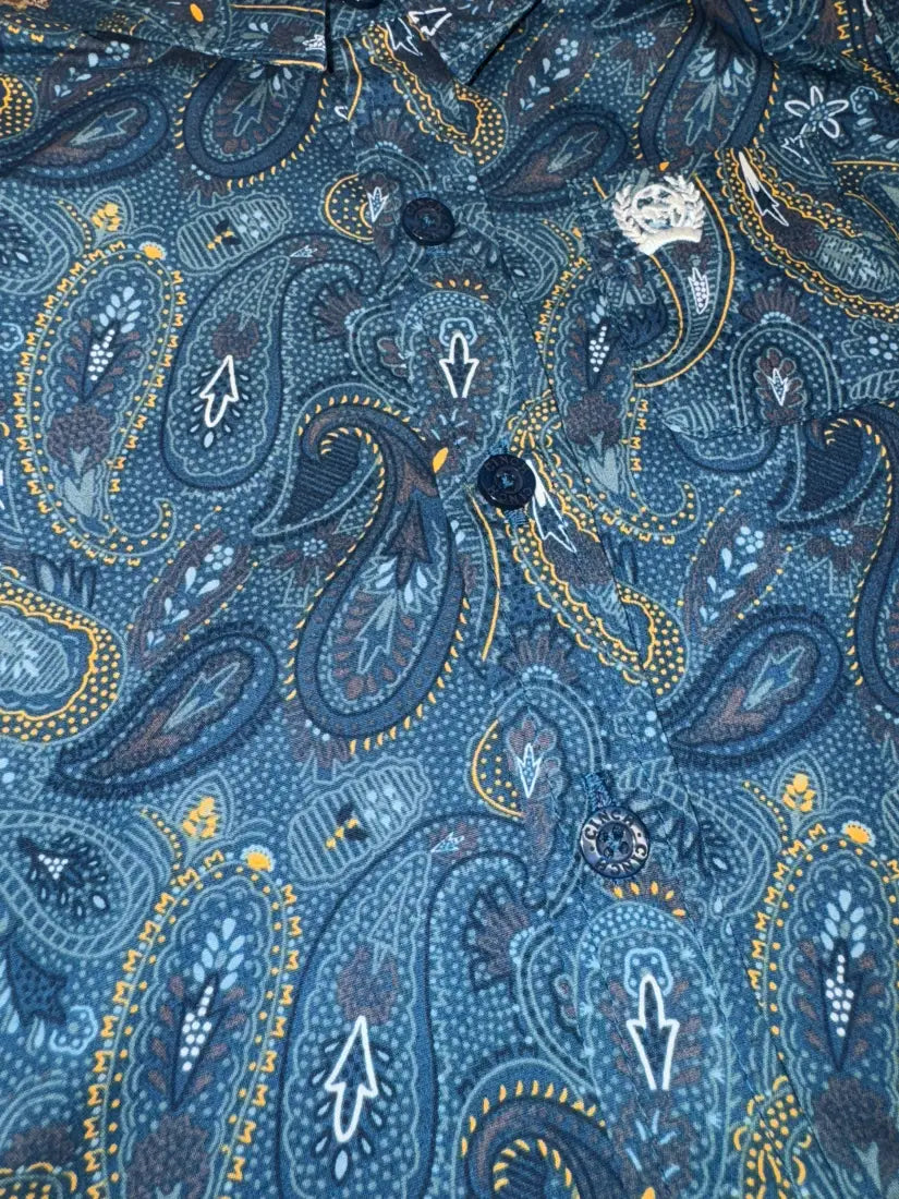 Cinch Boy’s Infant Navy & Copper Paisley Western Shirt 3-6M Boy’s Infant