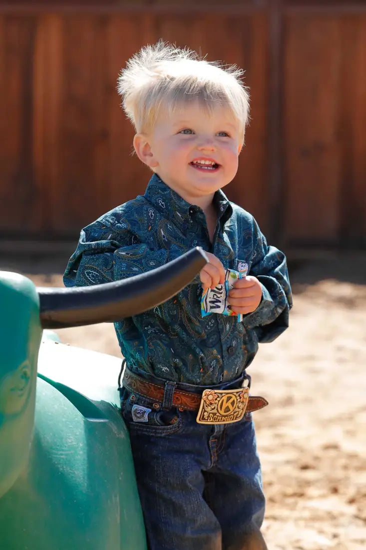 Cinch Boy’s Infant Navy & Copper Paisley Western Shirt Boy’s Infant