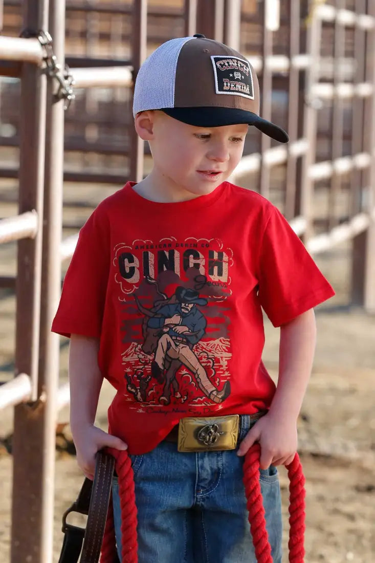 Cinch Boy’s Infant Red Bulldogger T-Shirt 3-6M Boy’s Infant