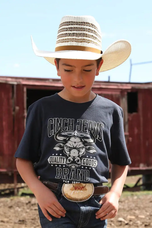 Cinch Boy’s Navy Bull T-Shirt Small Boy’s T-Shirt