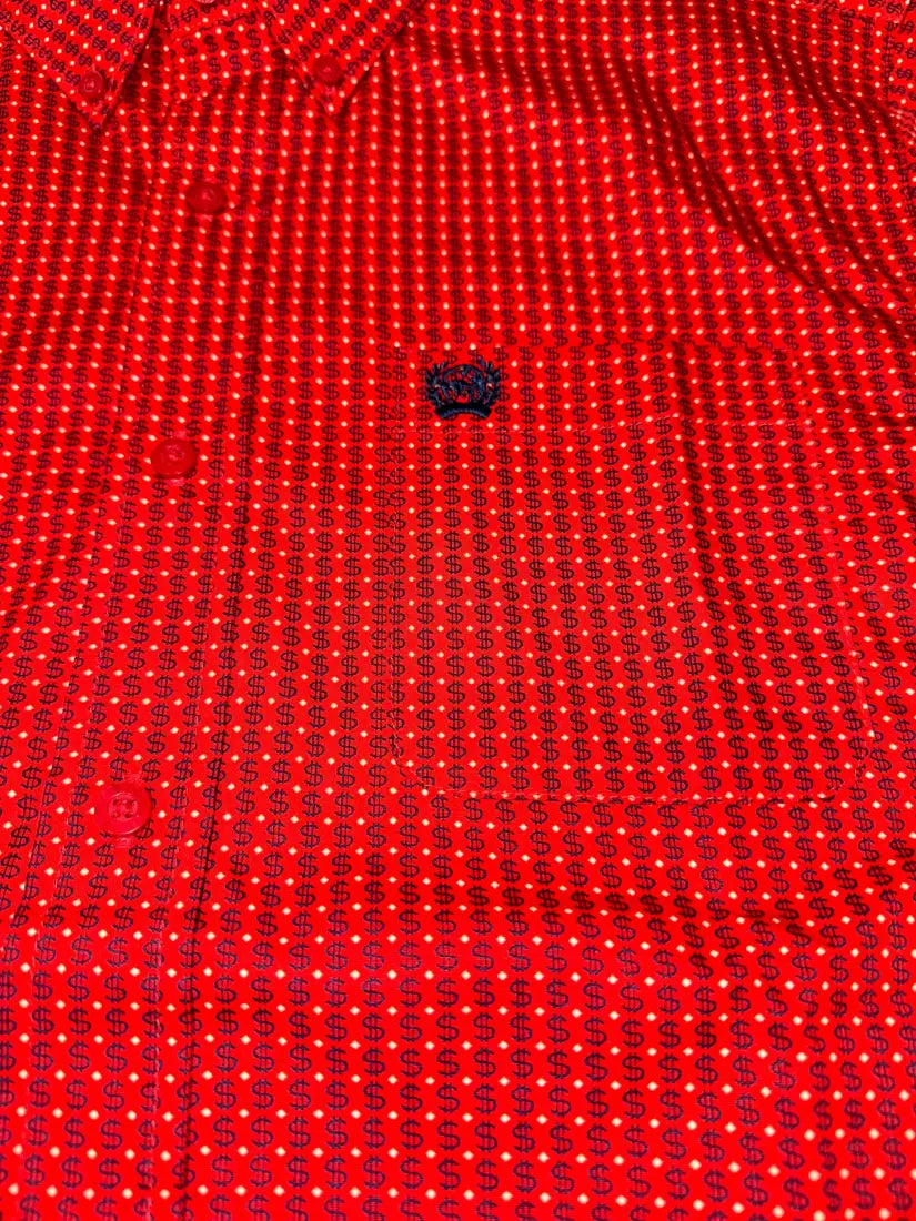 Cinch Boy’s Red Money Sign Western Shirt Boy’s Western