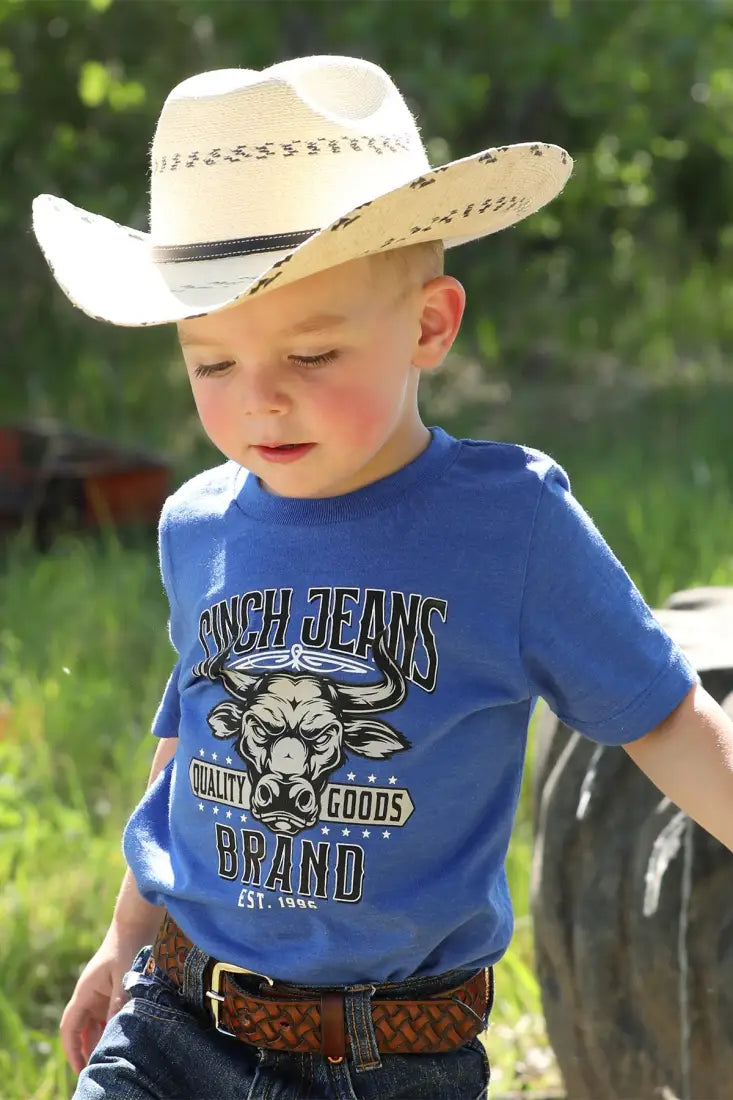 Cinch Boy’s Toddler Blue Bull T-Shirt 2T Boy’s Toddler Top