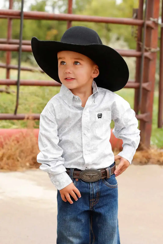 Cinch Boy’s Toddler White Print Western Shirt Boy’s Toddler Top