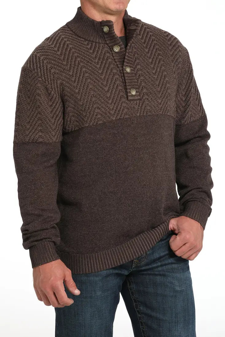 Cinch Men’s 1/4 Button Pullover Sweater Men’s Pullover