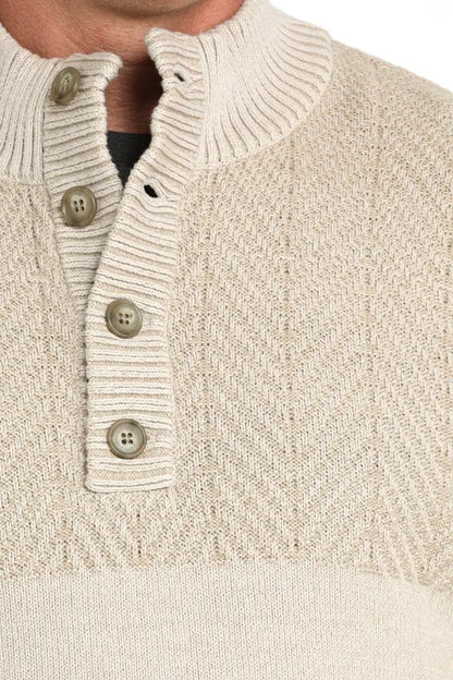 Cinch Men’s 1/4 Button Pullover Sweater Men’s Pullover