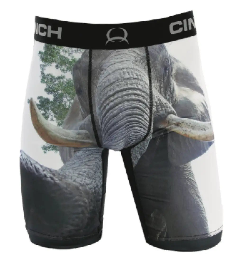 Cinch Men’s 9’’ Boxer Briefs Black Elephant / Small Men’s Boxers