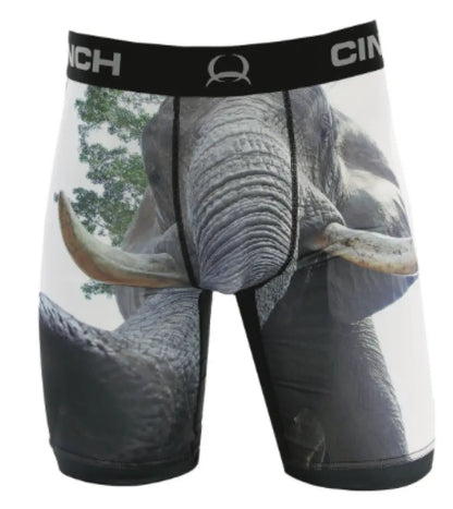 Cinch Men’s 9’’ Boxer Briefs Black Elephant / Small Men’s Boxers