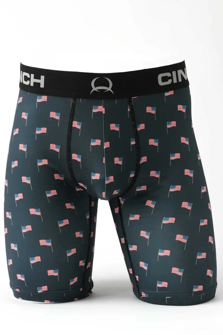 Cinch Men’s 9’’ Boxer Briefs Ol’ Glory / Small Men’s Boxers