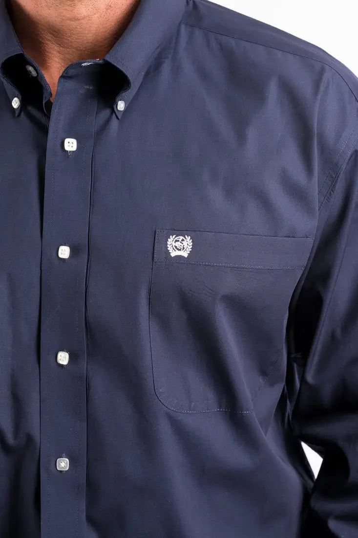 Cinch Men’s Big & Tall Solid Navy Western Shirt XXXLarge Men’s Extended Sizes