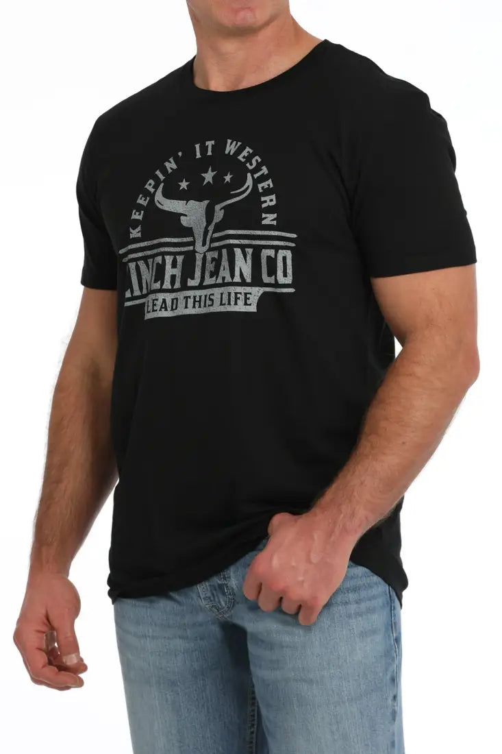 Cinch Men’s Black Star Steer T-Shirt Small Men’s T-Shirt