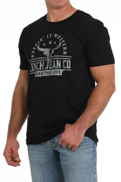 Cinch Men’s Black Star Steer T-Shirt Small Men’s T-Shirt