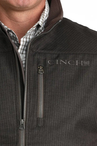 Cinch Men’s Brown Herringbone Bonded Vest Men’s Vest