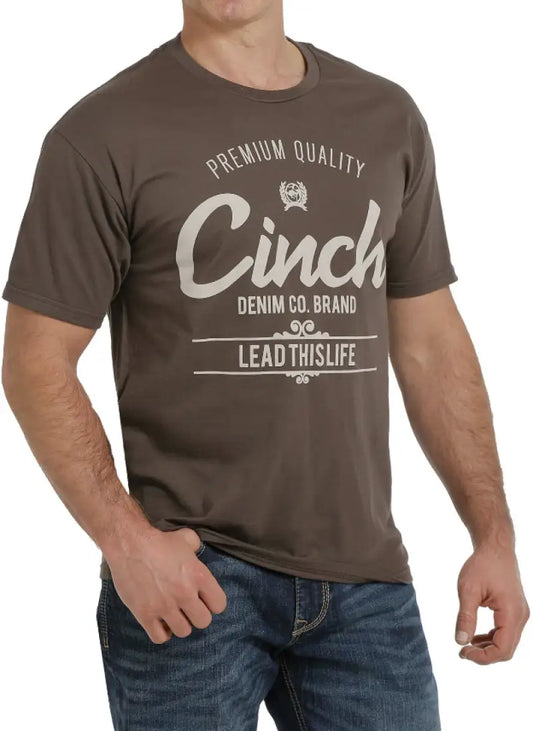 Cinch Men’s Brown Lead This Life T-Shirt Small Men’s T-Shirt