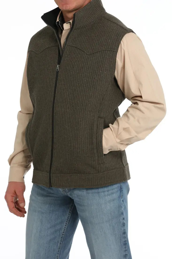 Cinch Men’s Brown Poly-Wool Bonded Vest Men’s Vest