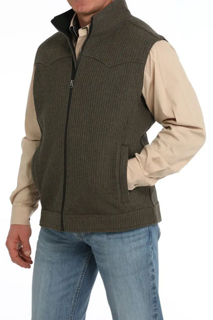 Cinch Men’s Brown Poly-Wool Bonded Vest Men’s Vest